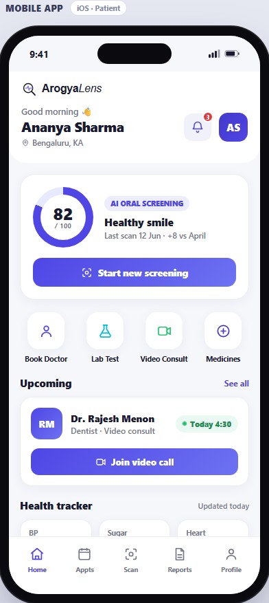 ArogyaLens patient mobile app